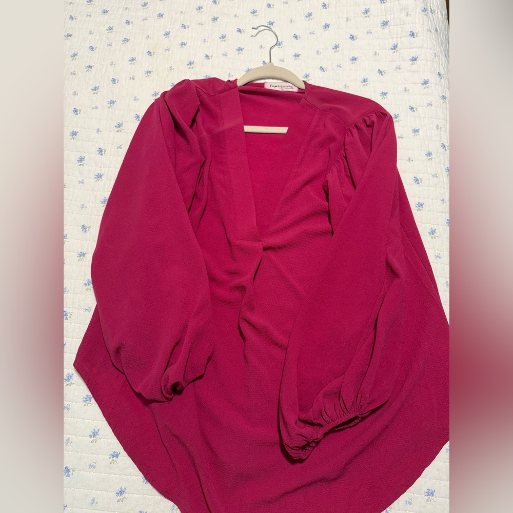 Women's Dark Pink Fuchsia Blouse Impressions Boutique Size Small Flowy